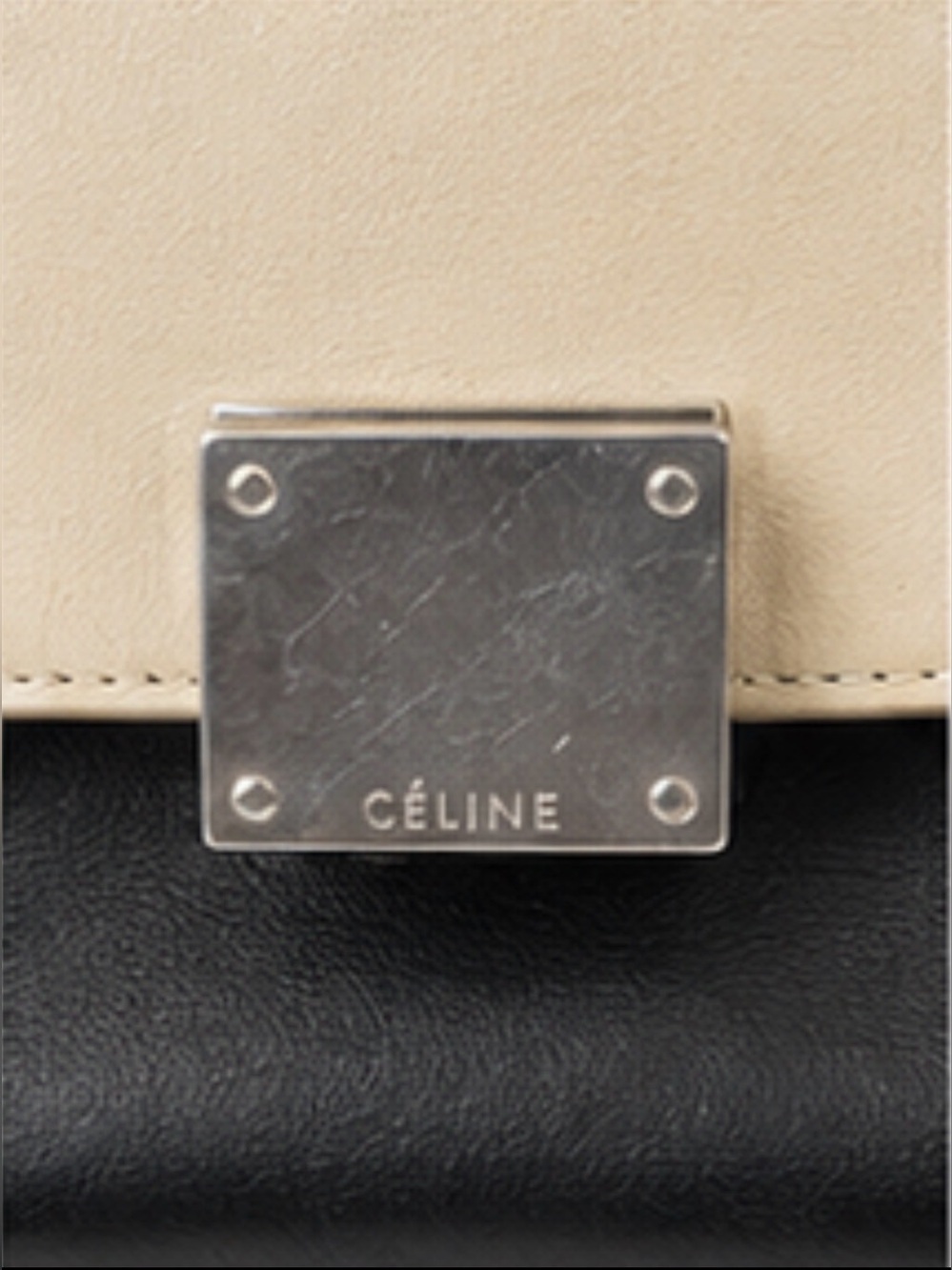 Celine Medium Trapeze Tri Color Leather Suede Satchel Phoebe Philo With COA - Picture 6 of 8